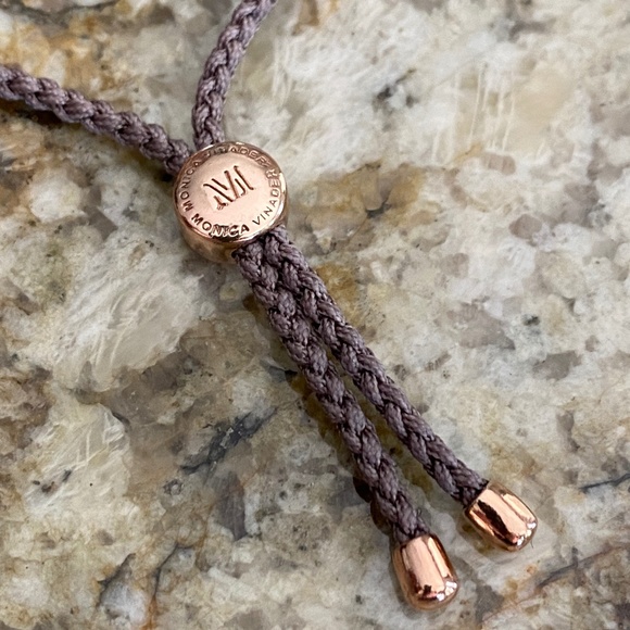 MONICA VINADER | Havana Friendship Bracelet in Rose Gold with Mink Cord - Picture 3 of 6
